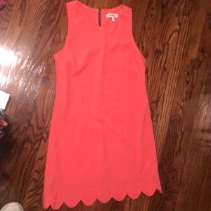 Monteau Sleeveless Scalloped Edge Coral Dress S